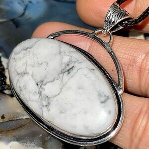 Magnesite Howlite Pendant 1 7/8”